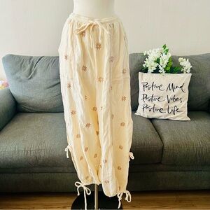 Shop Stevie Cream Embroidered Pants